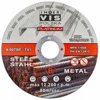 Tarcza do metalu INTER-VIS ECO 125mm x 1,0mm x 22,23mm