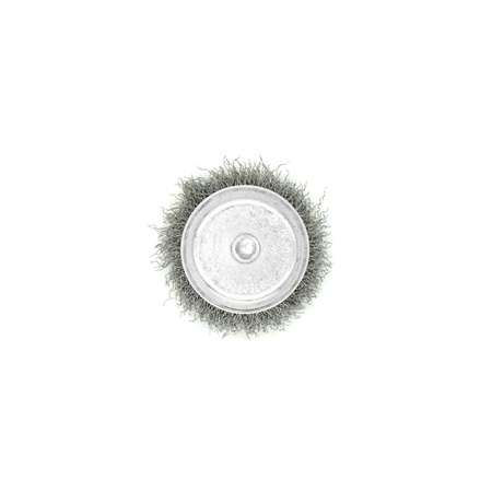 Baumajster - szczotka doczołowa z trzpieniem, drut falowany, 63 mm x fi 6 mm