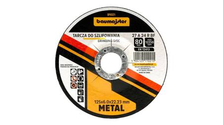 Baumajster - tarcza do szlifowania metalu T27 125 x 6,0 x 22,23 mm